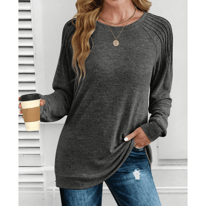 אניקה | חולצה ארוכה עם כתפיים ריבודיות