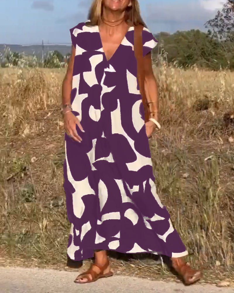 עמליה | שמלת וי מודפסת