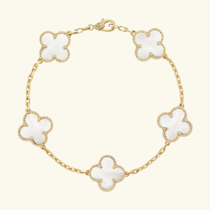 Bracelet Trèfle Femme – Acier Inoxydable Plaqué Or