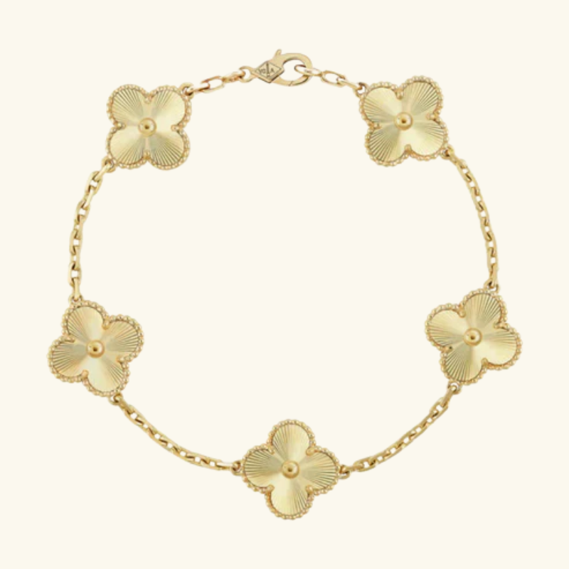 Bracelet Trèfle Femme – Acier Inoxydable Plaqué Or