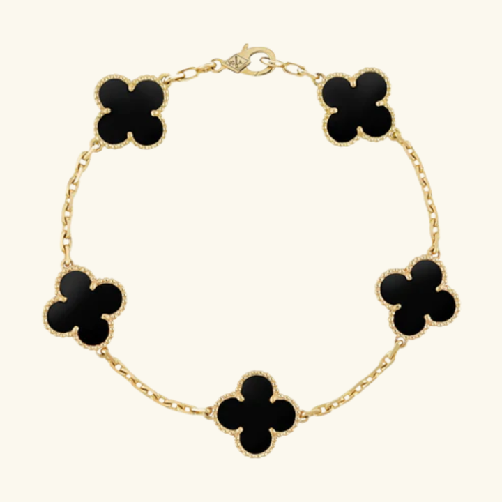 Bracelet Trèfle Femme – Acier Inoxydable Plaqué Or