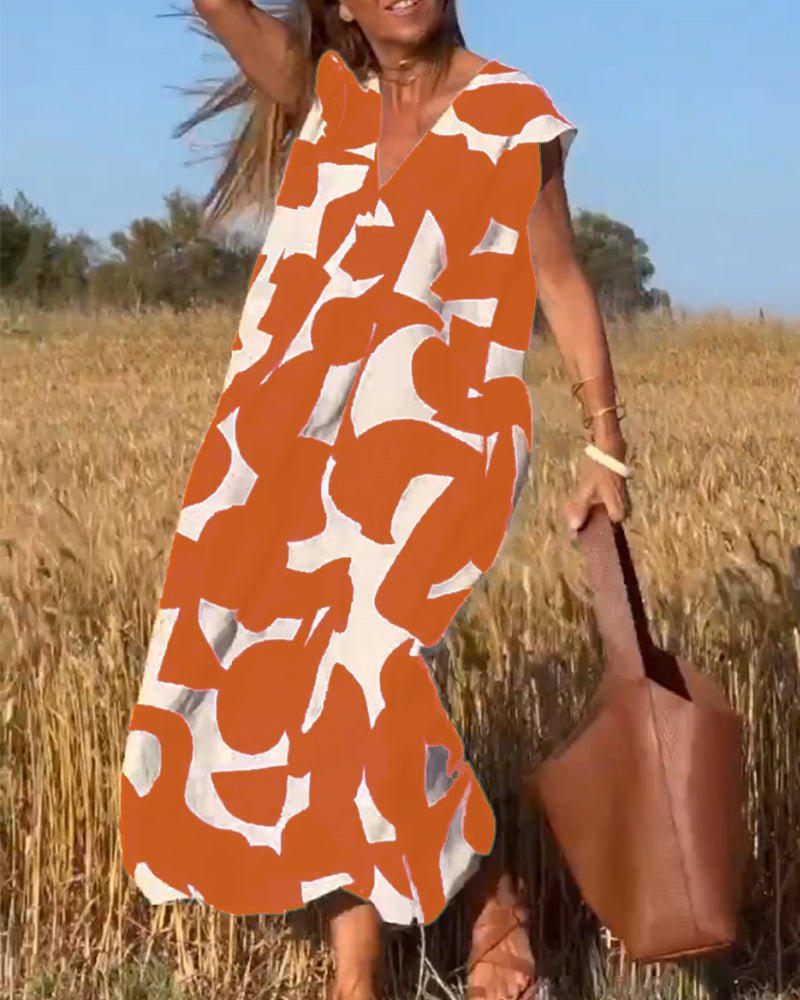 עמליה | שמלת וי מודפסת