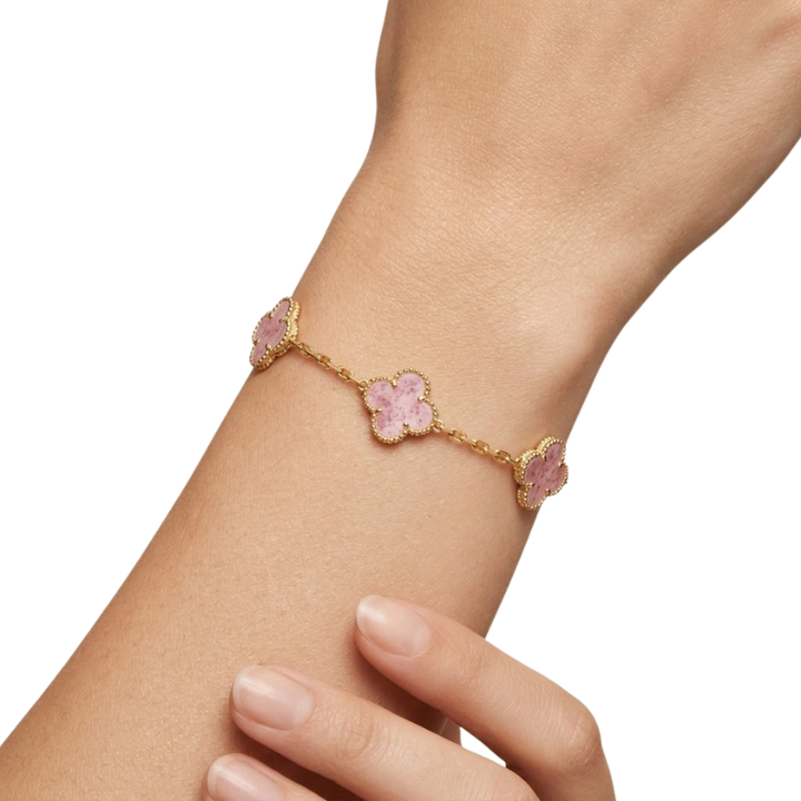Bracelet Trèfle Femme – Acier Inoxydable Plaqué Or