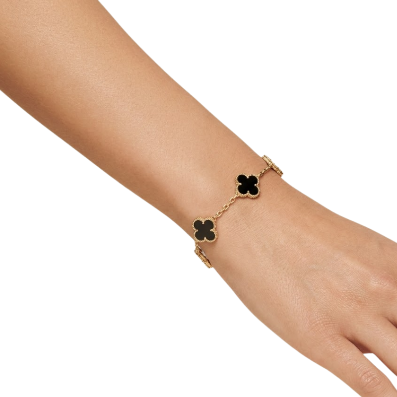 Bracelet Trèfle Femme – Acier Inoxydable Plaqué Or