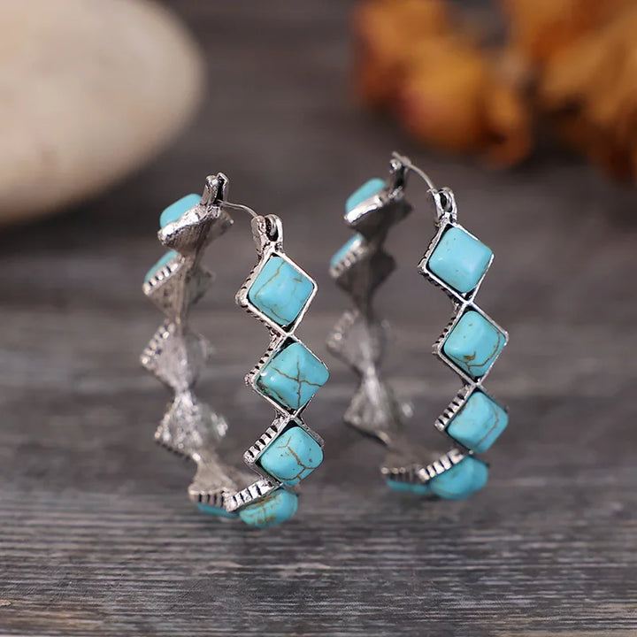 מאיה | עגילי הוק טורקיז וינטאג'