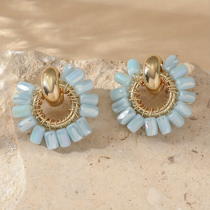 מאיה | עגילי מאוורר עם פנינים אלגנטיות