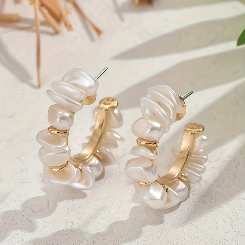 מיה | עגילי פנינה בולטים