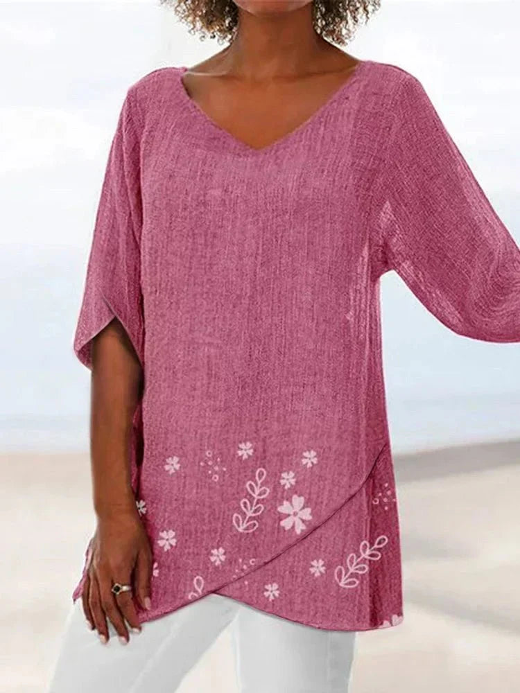 לואיזה | חולצת בלוז פרחונית במידות גדולות